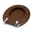 thumbnail image 4 of Renovators Supply Dark Oak Wooden Toilet Seat Round Toilet Seat w/Chrome Hinges and Non Slip Bumper, 4 of 7