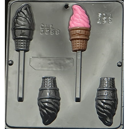 

3399 Soft Ice Cream Cone Lollipop Chocolate Candy Mold