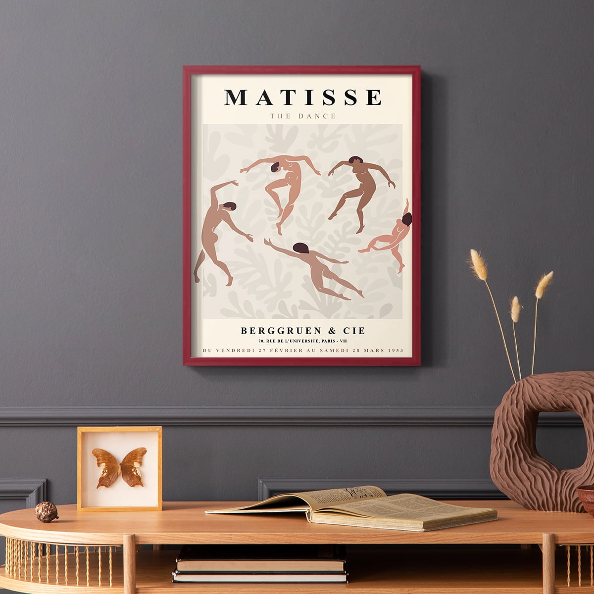 Matisse CXCIX Framed Print in Red Solid Wood 8 x 10 Framed Print