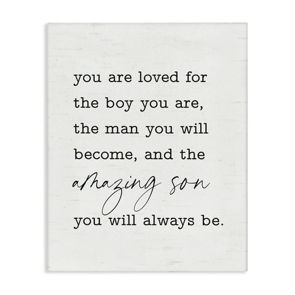 Stupell Industries Amazing Son Sentiment Text & Numbers Painting Wrapped Canvas Art Print Wall Art, 16 x 20