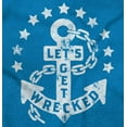 thumbnail image 2 of Let's Get Wrecked Summer Beach Anchor Womens Slim Fit Graphic Tee Brisco Brands S, 2 of 4