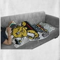 thumbnail image 6 of Fitness Soft Flannel Fleece Blanket, Cartoon Style Cat Using Weights in Gym Effort Perspiring Humorous Funny Caricature, Cozy Plush for Indoor and Outdoor Use, 50" x 60", Multicolor, by Ambesonne, 6 of 6