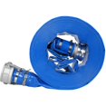 thumbnail image 4 of Barara King Pool Backwash Hose, Water Hose,3"X100FT Pool Backwash Hose, Heavy Duty Reinforced Blue PVC Lay Flat Water Discharge Pump Hoses with Aluminum Camlock C and E Fittings, 4 of 10