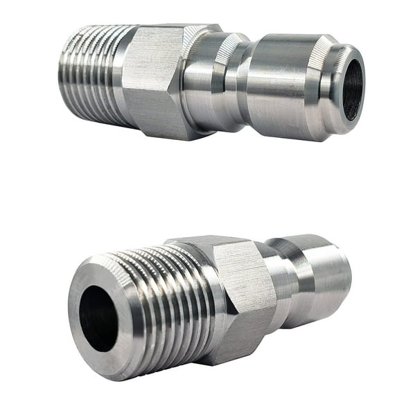 Stainless Steel 3/8-Inch Pressure Washer Male Nipple Connector 2-Pack