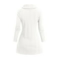 thumbnail image 5 of UTSJKR Womens Turtleneck Kintted Sweater Lightweight Chunky Winter Sweaters Business Casual Long Sleeve Button Pullover Coats White L, 5 of 6