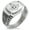 Silver, variant on Stainless Steel Freemasons Masonic Compass CZ Ribbed Needle Stripe Pattern Biker Style Polished Ring