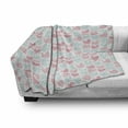 thumbnail image 3 of Love Soft Flannel Fleece Throw Blanket, Pastel Tones Heart Patterns with Swirling and Striped Ornaments, Cozy Plush for Indoor and Outdoor Use, 50" x 60", Pastel Pink Rose, by Ambesonne, 3 of 6