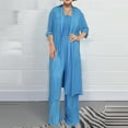 thumbnail image 2 of qolati 2 Piece Mother of The Bride Pantsuits with Jackets Halter Neck Wide Legs Jumpsuits Evneing Party Gown Long Sleeve Open Front Cardigans Matching Wedding Formal Outfit, 2 of 6