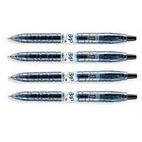 Pilot B2P Retractable Gel Roller Pens, Fine Point, 0.7 mm, Black Ink, 4 Pack