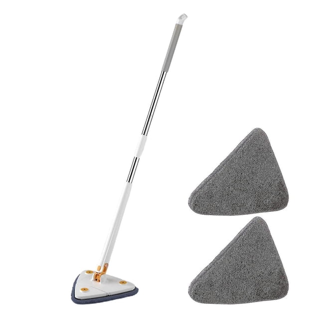 Trapeador de limpieza ajustable giratorio de 360 grados LIUXGMXG triangular para uso húmedo y seco