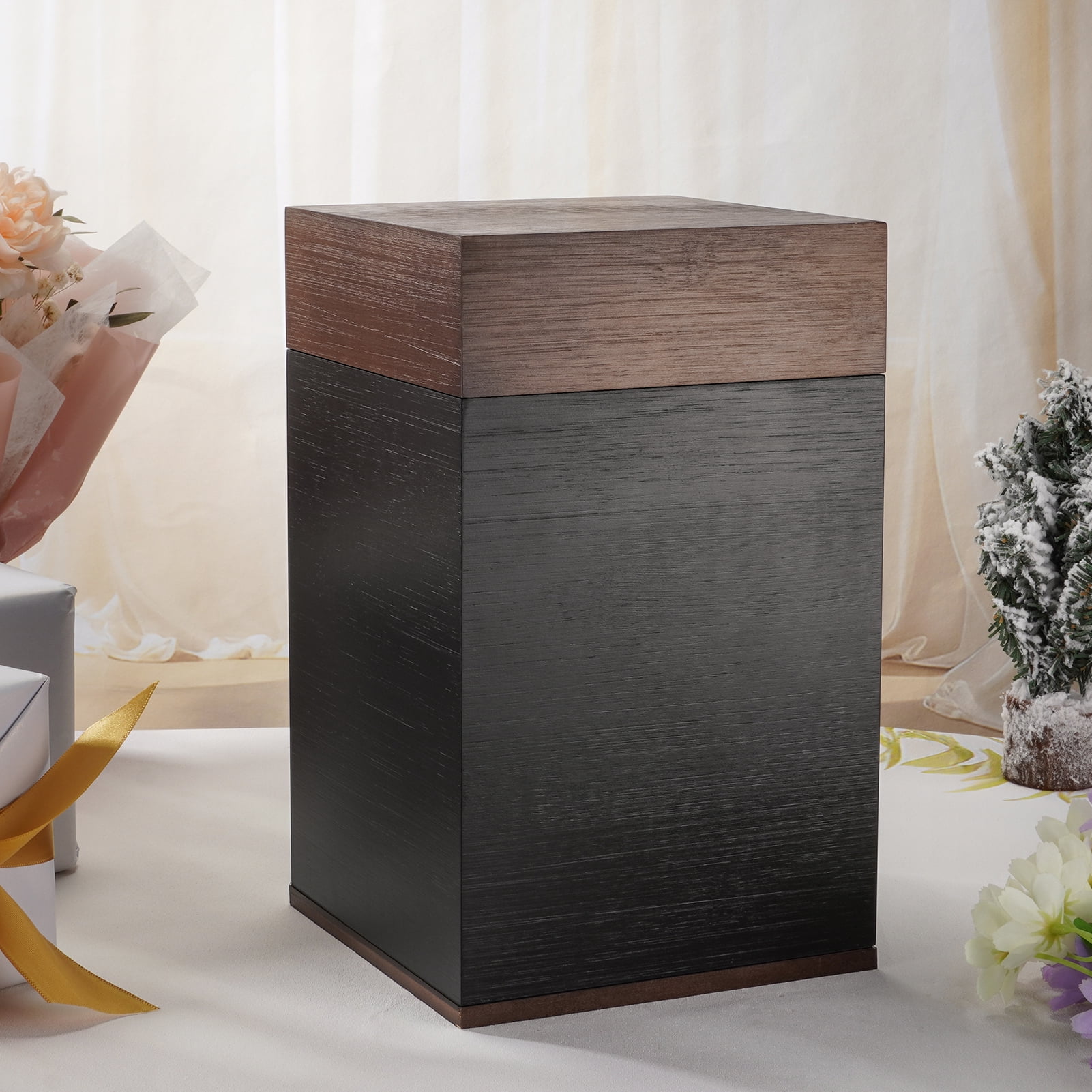XIUDA Handcrafted Wood Urn for Ashes - Adult Large Cremation Urn for Men Women - Memorial Keepsake Box for Human Ashes - Elegant Funeral Keepsake