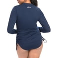 thumbnail image 2 of Aquashape Rushed Side Rash Guard in Navy, 2 of 2