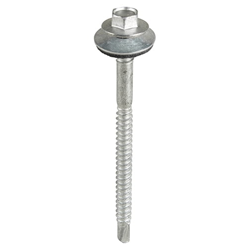 Timco - Metal Construction Composite Panel Screws - Hex - EPDM Washer - Self-Drilling - Exterior - Silver Organic (Size 5.5/6.3 x 98 - 100 Pieces)