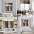 thumbnail image 6 of Brown Ombre Kitchen Curtains Sets for Windows 36 Inch Length, Oil Painting Art Abstract Modern Rod Pocket Window Treatments Tier Curtains and Valances Set for Bedroom/Bathroom, 6 of 8