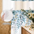 thumbnail image 3 of No Hook Shower Curtain, Blue Eucalyptus Leaves Shower Curtains for Bathroom with See Through Top Window, Farmhouse Watercolor Floral Waterproof & Washable Bath Curtain 60"x72", 3 of 9
