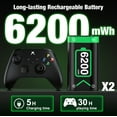 thumbnail image 2 of Xbox Controller Battery Pack, Fast Charging 2X 6200mWh Xbox Battery Pack Rechargeable USB Xbox Battery Charger Station for Xbox Series X|S/Xbox One/Faceplates Xbox 360 Consoles, 2 of 6