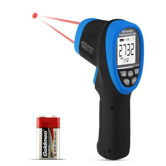 High Temperature Infrared Thermometer HP-1500 Non-Contact Infrared Thermometer -58℉~2732℉(-50℃~1500℃) Thermometer Gun for Industry Oven Forge Kitchen(Battery Included)