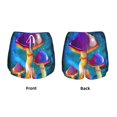thumbnail image 6 of Uemuo Magic Mushrooms ,Fireflies Pattern Women's Athletic Shorts High Waisted Running Shorts with Liner Pockets Gym Elastic Workout Shorts-Small, 6 of 9
