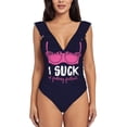 thumbnail image 5 of I Suck At Fantasy Football Gift One Piece Swimsuit Women Ruffle Monokini Shoulder Swimsuit Bathing Suit Swim Wear Idea Loser, 5 of 5