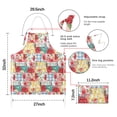thumbnail image 7 of Pioneer Flower Floral Print Pattern Apron-Garden Aprons for Women with Pockets-Cotton Linen Waterproof Kitchen Cooking Gardening Aprons Adjustable for Kitchen,Cooking,BBQ and Salon 33x27 Inch, 7 of 7