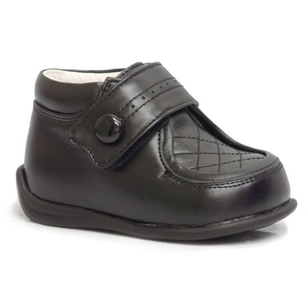 - Danuccelli 0055707 Little Boys Black Leather Hook and Loop Monk Strap Mocc Toe Dress Shoes