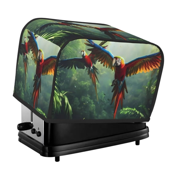 Rateoe Flying Parrots In Jungle Pattern Toaster Covers 2 Slice Wide Slot,Bread Machine Cover,Bread Dust Cover & Fingerprint Protection,Appliance Covers