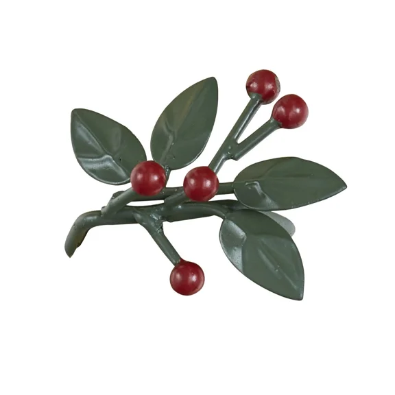 Napkin Ring Set Of 2 - Leaves And Berries - Park Designs Painted Metal Christmas