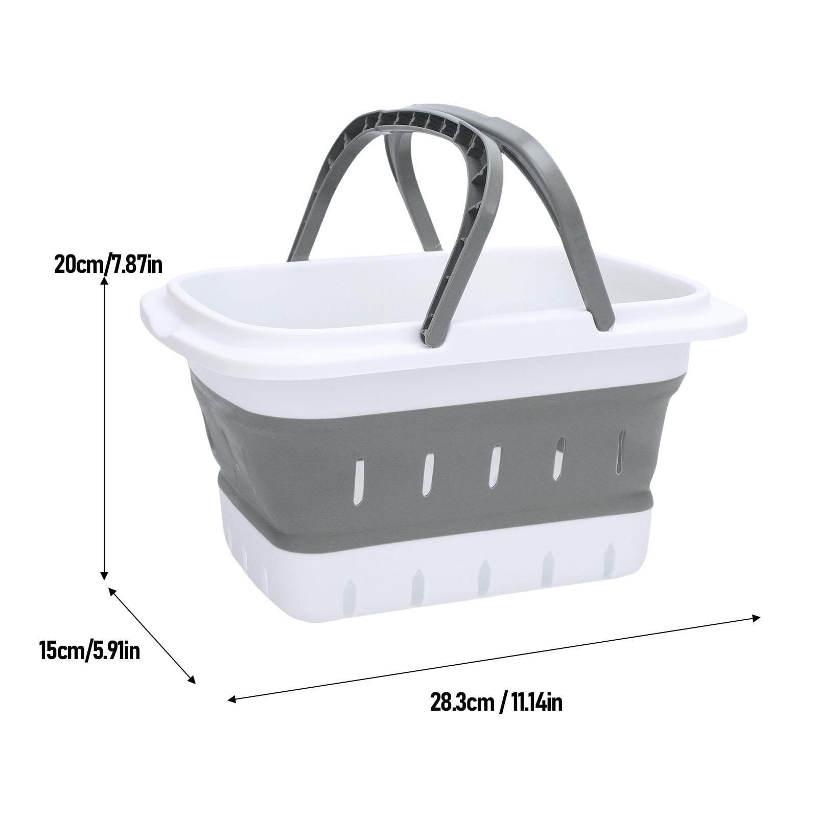 LAZIOEGR Foldable Bath Toy & Kitchen Storage Basket – Quick‑Drain, Grey, Multi‑Use Organizer for Bathroom, Pool, Car & Travel
