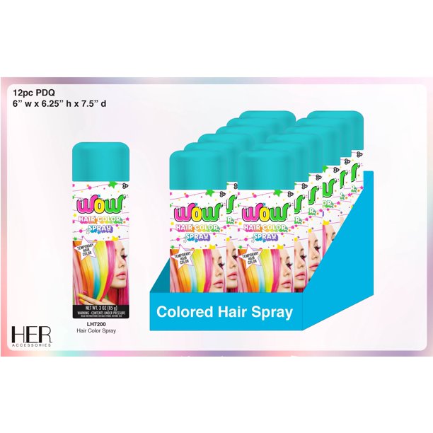 Wow Temporary Hair Color Spray, Fluorescent Blue