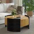 thumbnail image 5 of Round Coffee Table with Flip-Top Storage - Modern Wood Finish for Living Room, 5 of 10