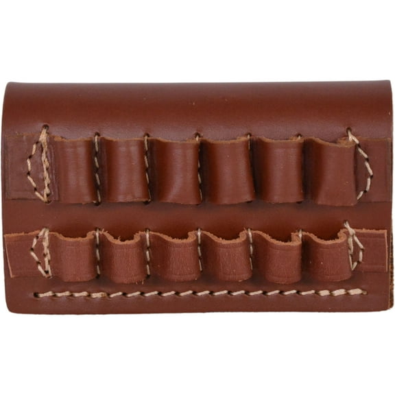 Hunter Rifle Cartridge Belt Slide Rifle Ammo Carrier 300 through 375 Caliber Magnum 6-Round Leather Chestnut