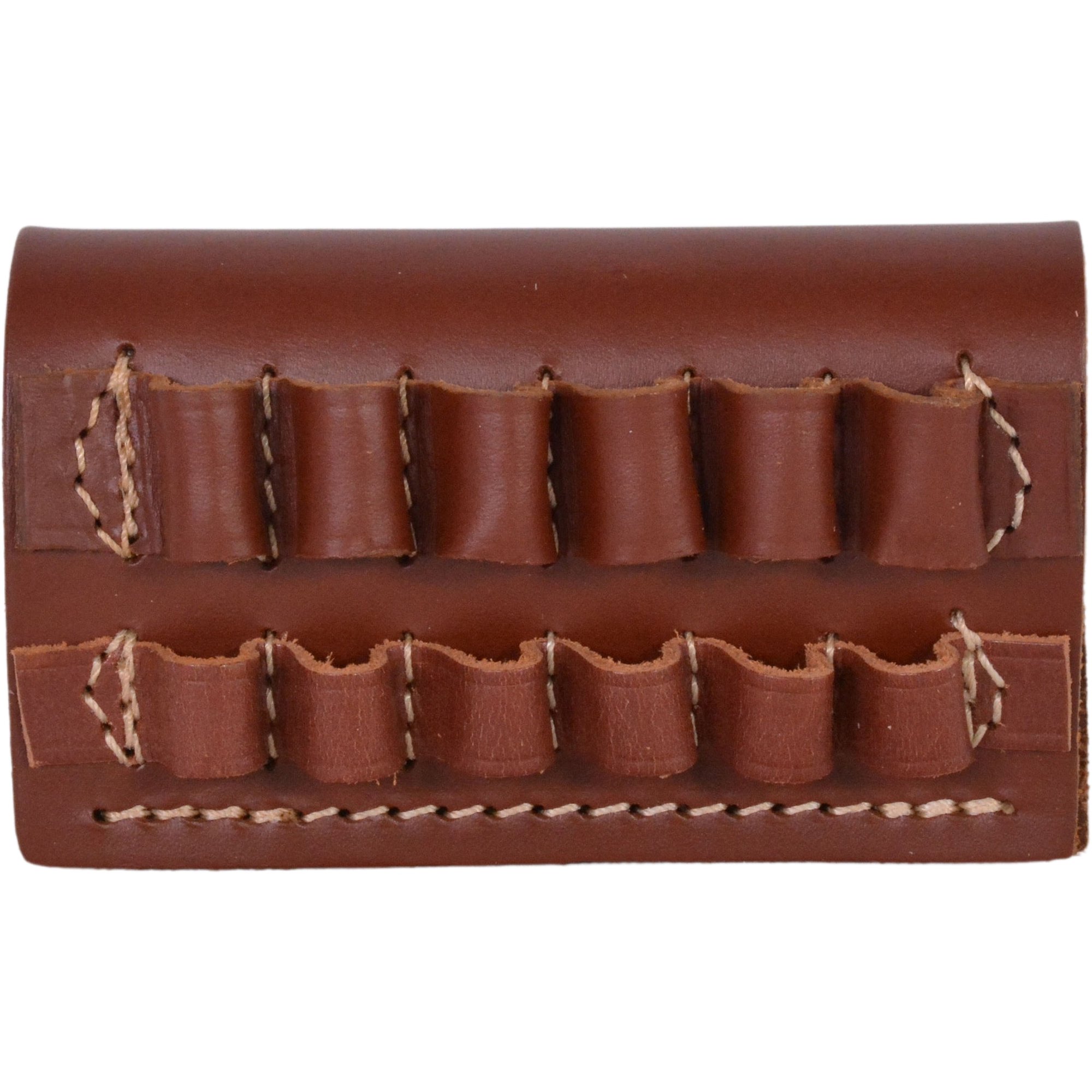 Hunter Rifle Cartridge Belt Slide Rifle Ammo Carrier 300 through 375 Caliber Magnum 6-Round Leather Chestnut