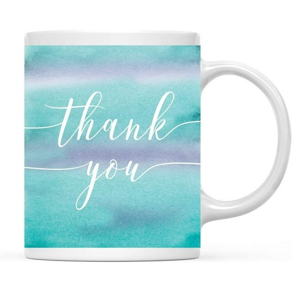 CTDream Thank You Gratitude 11oz. Coffee Mug Gift, Thank You, Blue Watercolor, 1-Pack, Novelty Cup Gifts Ideas for Him Her Teacher Graduation Neighbor