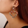 thumbnail image 2 of Bohemian Sparkling Heart Crystal Dangle Earrings Rhinestone Chandelier Earrings Festival Prom Party Accessories for Women, 2 of 5