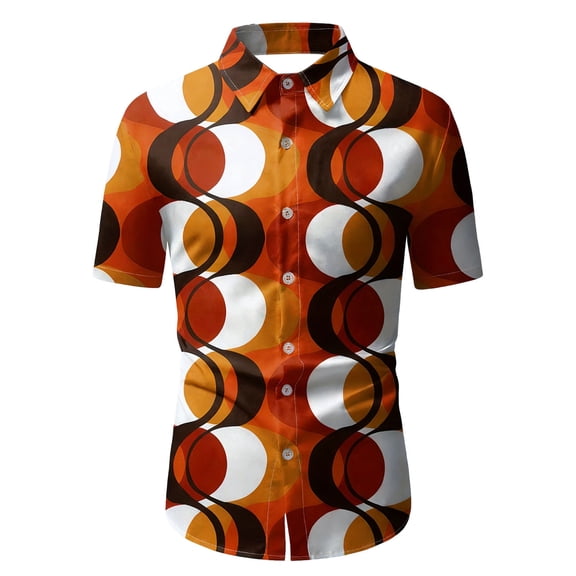 Kiijoy Toddler Boys Hippie Style Short Sleeve Shirt Summer Casual Beach Button Up Shirt Top