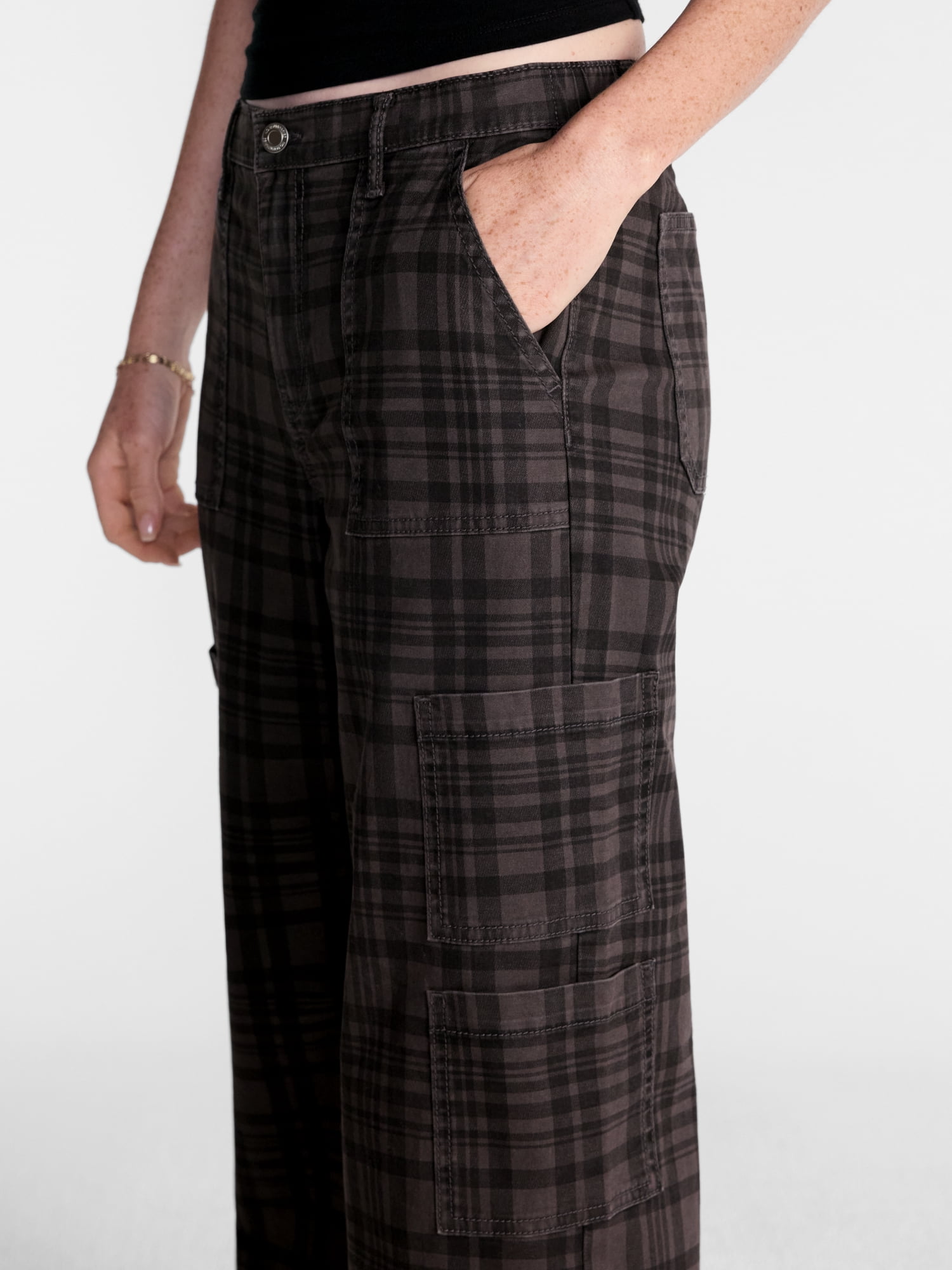 No Boundaries Wide Leg Cargo Pants, 29.5'' Inseam, Women's and Women's Plus XXS-4X