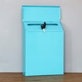 thumbnail image 3 of Mailbox Wall Mount Post Mail Lockable Mail Key Front Door Decorative Letterbox Suggestion Box Newspaper Magazines Letters Receive Case , Blue, 3 of 7