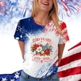 thumbnail image 4 of idosla USA Flag Tee Shirt for Women 4th of July Memorial Day Gift T Shirt Casual Short Sleeve American Proud T-Shirt Tops (Wine, XL), 4 of 7