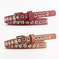 thumbnail image 3 of Ceinture en Cuir Pu pour Femmes avec Trous à Œillets Simples Cloutés Rivets Chaîne de Taille, 3 of 4