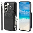 thumbnail image 3 of SaniMore for Samsung Galaxy S23 PU Leather Case, Zipper Purse RFID Blocking 4 Card Slots Removeable Wrist Strap Protective Handbag Flip Cover Stylish Shockproof for Girls Women, Black, 3 of 8