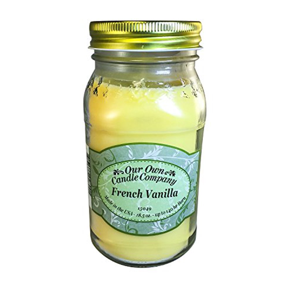 Our Own Candle Company French Vanilla Scented Mason Jar Candle, 18
