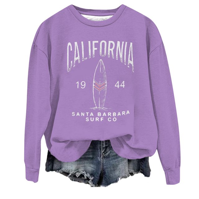 WEAIXIMIUNG Sweatshirts Personnalisés pour Femmes avec Photo Sweat à Capuche Décontracté Col Rond Imprimé Lettre Anglaise