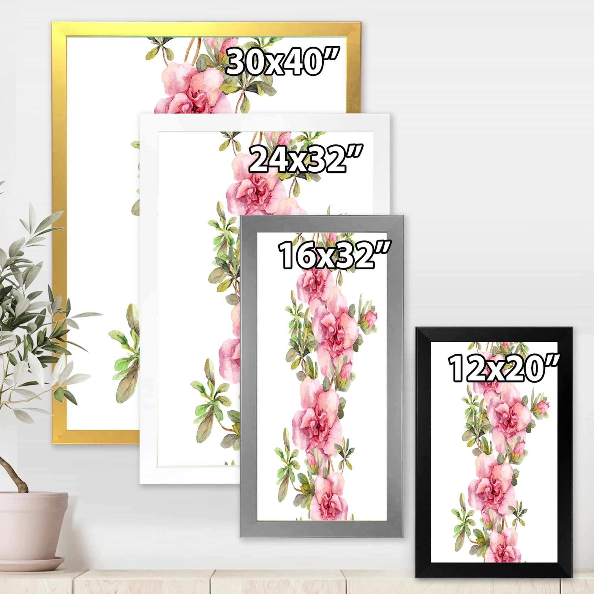 Designart 'Bouquet of Purple and Pink Flowers II' Farmhouse Framed Art Print
