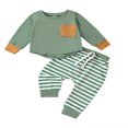 thumbnail image 1 of Infant Baby Boy Girl Outfit Unisex Long Sleeve T-Shirts Pants Set 2 Pcs Clothes Set, 1 of 7