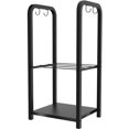 thumbnail image 2 of Petit Support pour Bois de Chauffage pour Foyer Intérieur, Support Empilable de Rangement à 2 Niveaux pour Bûches de Bois pour Patio Extérieur, Noir (Sans Roues), 2 of 8