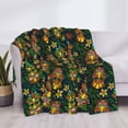 thumbnail image 3 of Uemuo Mask Tropical Flower Printed Throw Blanket for Couch, Fluffy Fuzzy Blankets for Bed, Sofa, Cozy Flannel Faux Fur Blanket-80"x60", 3 of 6