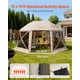 thumbnail image 2 of Carpa plegable tipo cenador VEVOR, 4,5 x 4,5 m, carpa esférica de 13 lados con techo desmontable y bolsa de transporte, resistente a las picaduras, refugio solar con mosquitera para 12-15 personas, 2 of 9