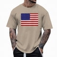 thumbnail image 5 of TOWED22 4th of July Shirts for Men American Flag Patriotic T-Shirt Independence Day Graphic Tee Tops Khaki,XXL, 5 of 5