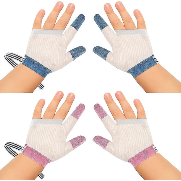 pares de protectores para los dedos para dejar de chuparse el pulgar, transpirables, kit para detener la succión de los dedos del bebé, manoplas para dejar de chuparse el pulgar (baifus)
