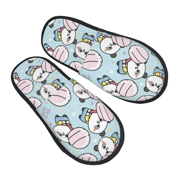 House Slippers for Women Men - Cute Panda Bear Lightweight House Shoes Fuzzy Slippers, Soft Slip-On Cozy House Slippers for Woman Indoor Outdoor